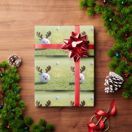Kerstmis-golf op Putting Green Cadeaupapier (Feestdagen Geschenken)