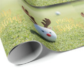 Kerstmis-golf op Putting Green Cadeaupapier (Rol Hoek)