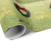 Kerstmis-golf op Putting Green Cadeaupapier (Rol Hoek)