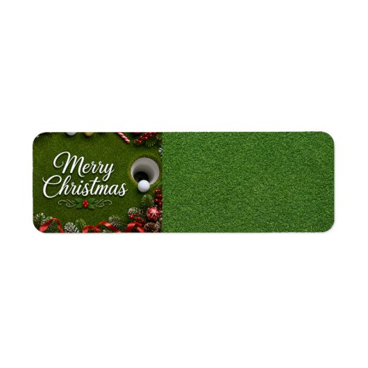 Kerstmis golf op putting green etiket (Voorkant)
