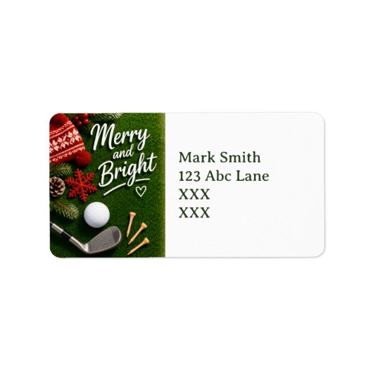 Kerstmis golf thema etiket (Voorkant)