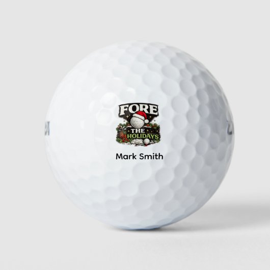 Kerstmis golf thema golfballen (Voorkant)