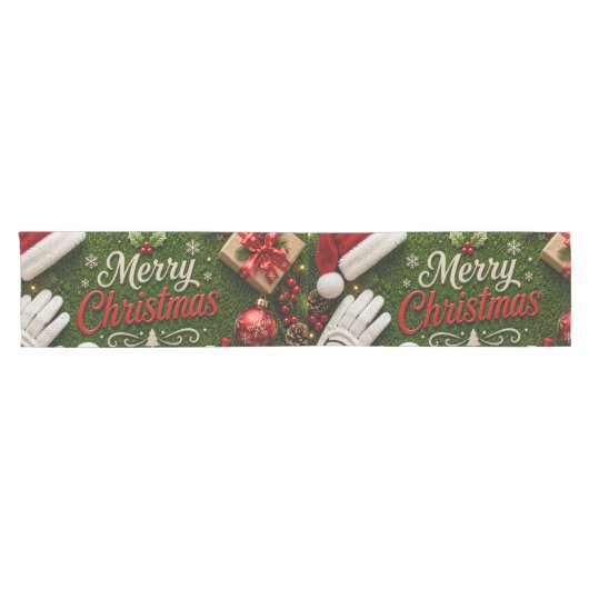 Kerstmis golf thema korte tafelloper (Horizontaal)
