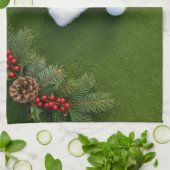 Kerstmis golf thema op groen gras theedoek (Gevouwen)