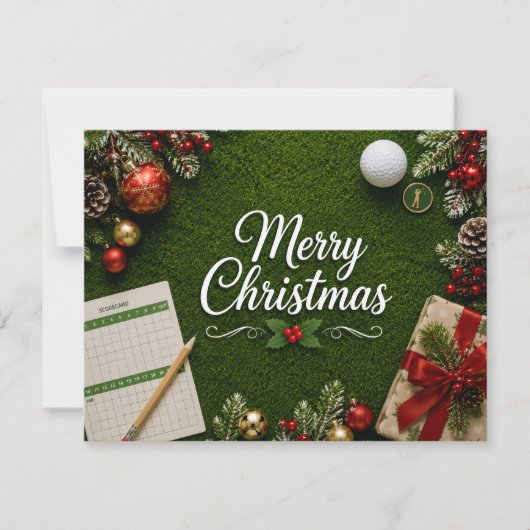 Kerstmis golf thema op putting green (Voorkant)