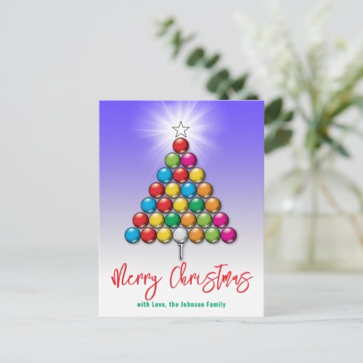 Kerstmis golf vakantie ontwerp briefkaart (Staand voorkant)