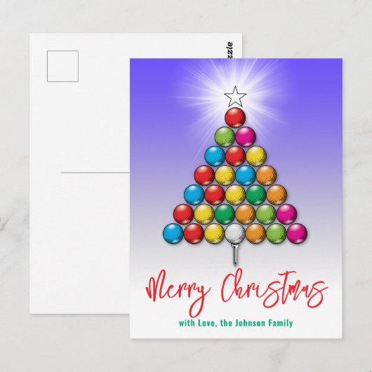 Kerstmis golf vakantie ontwerp briefkaart (Voorkant / Achterkant)