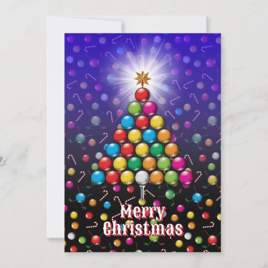 Kerstmis Golf Vakantie Ontwerp Feestdagenkaart (Voorkant)