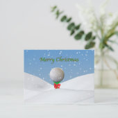 Kerstmis, Golfbal in de Sneeuw Feestdagenkaart (Staand voorkant)