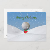 Kerstmis, Golfbal in de Sneeuw Feestdagenkaart (Voorkant / Achterkant)