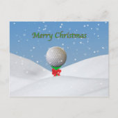 Kerstmis, Golfbal in de Sneeuw Feestdagenkaart (Voorkant)
