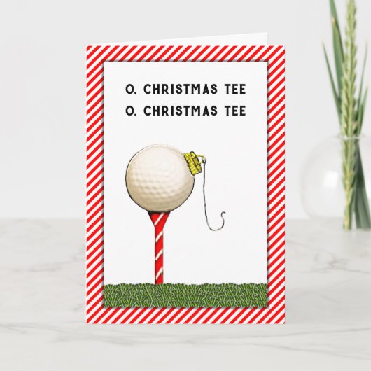 Kerstmis golfen feestdagen kaart (Voorkant)