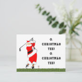 Kerstmis golfen feestdagenkaart (Staand voorkant)