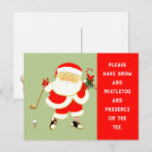 Kerstmis golfen feestdagenkaart (Voorkant / Achterkant)