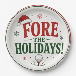 Kerstmis golfen FORE vakantie Papieren Bordje