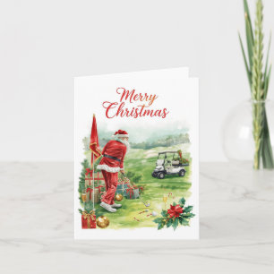 Kerstmis golfen Laten we een tee afslaan met de K Feestdagen Kaart