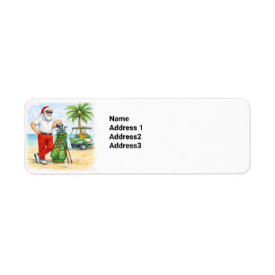 Kerstmis golfen met Kerstman golfen bij het strand Etiket