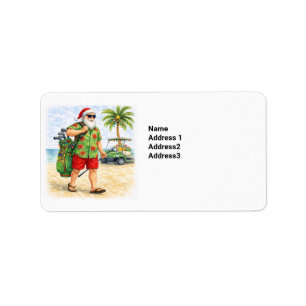 Kerstmis golfen met Kerstman golfen bij het strand Etiket