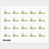 Kerstmis golfen met Kerstman golfen  Vierkante Sticker (Vel)