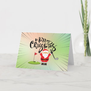 Kerstmis golfen met Kerstman golfer Kaart