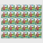 Kerstmis golfen met Sinterklaas op de golfbaan Cadeaupapier (Vlak)