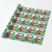 Kerstmis golfen met Sinterklaas op de golfbaan Cadeaupapier (Uitgerold)