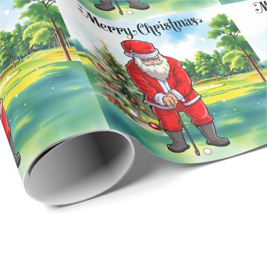 Kerstmis golfen met Sinterklaas op de golfbaan Cadeaupapier (Rol Hoek)