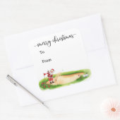 Kerstmis golfen met Sinterklaas voor grappige golf Vierkante Sticker (Envelop)