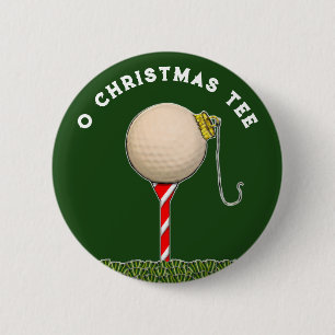 Kerstmis golfen ronde button 5,7 cm