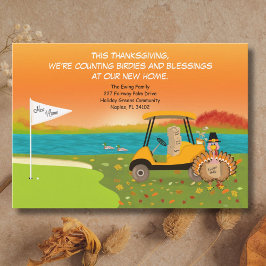 Kerstmis Golfkar Met Bewegende Dozen Aankondiging