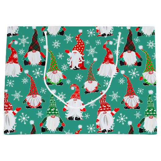 Kerstmis Gonk Patterned Groot Cadeauzakje (Voorkant)