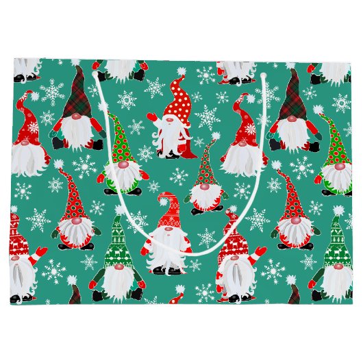 Kerstmis Gonk Patterned Groot Cadeauzakje (Achterkant)