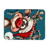 Kerstmis gordijn met rendieren magneet (Horizontaal)