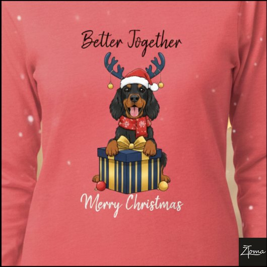Kerstmis Gordon Setter Rendier Cadeau Grafisch Tri-Blend Shirt