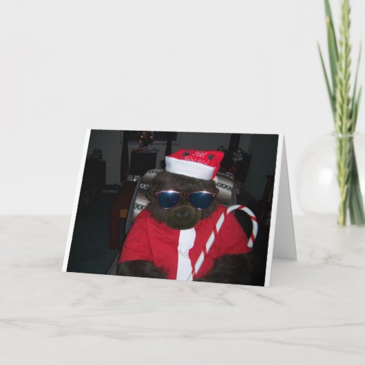 Kerstmis Gorilla Sinterklaas Feestdagen Kaart (Voorkant)