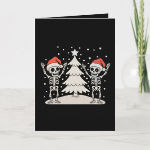 Kerstmis Goth Dansende Skeletten Xmas Vakantie Feestdagen Kaart