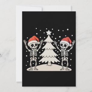 Kerstmis Goth Dansende Skeletten Xmas Vakantie Feestdagenkaart