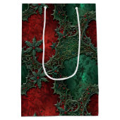 Kerstmis Gotische Grunge Rood & Groen Hulst Medium Cadeauzakje (Achterkant)