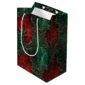 Kerstmis Gotische Grunge Rood & Groen Hulst Medium Cadeauzakje (Achterkant Gekanteld)