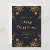 Kerstmis Goud Feestelijk Elegant Modern Zwart Feestdagenkaart (Voorkant)