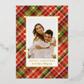 Kerstmis Goud Folie Feestdagenkaart (Voorkant)