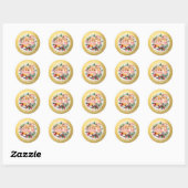 KERSTMIS Goud Gebakken Goederen Cookies Ginger Zel Ronde Sticker (Vel)