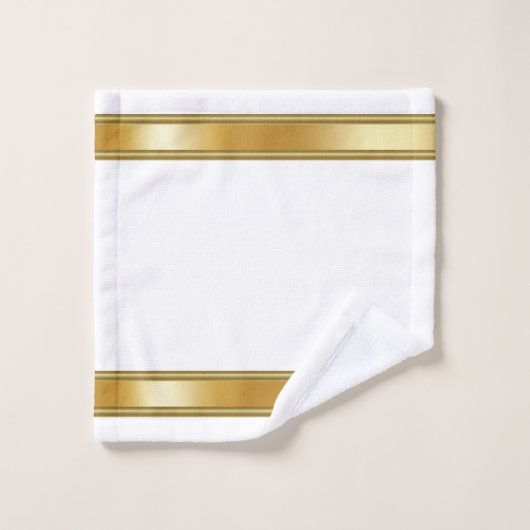 Kerstmis Goud Metallic en Wit Bad Handdoek (Wasdoekje)