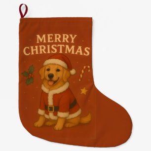 Kerstmis Goud Retriever Hond Xmas Kerstman Puppy Grote Kerstsok