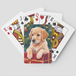 Kerstmis Goud Retriever Puppy Cadeau Pokerkaarten
