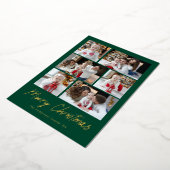 Kerstmis Goud Schrift 6 Foto Collage Folie Feestdagenkaart (Gedraaid)