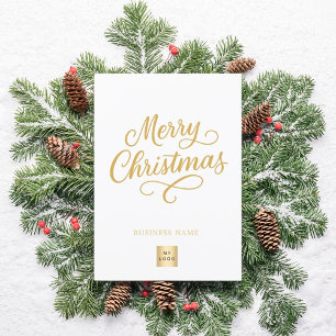 Kerstmis goud script zakelijk logo merk kleur feestdagenkaart