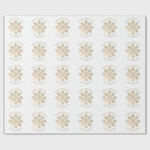 Kerstmis Goud Sneeuwvlok Gepersonaliseerde Naam Cadeaupapier (Vlak)