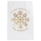 Kerstmis Goud Sneeuwvlok Naam Medium Cadeauzakje (Voorkant)