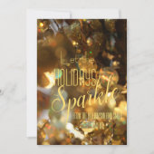 Kerstmis Goud Sparkle Modern Script Kaart (Voorkant)